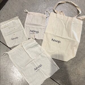 Aesop Canvas Tote and Pouch Set